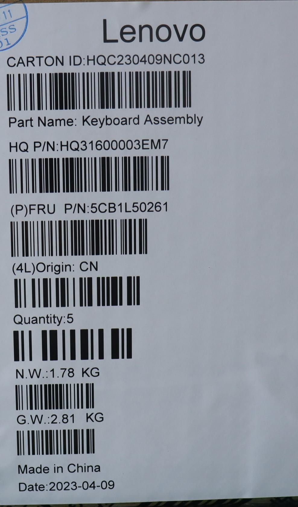 Lenovo Yoga 7 14ARP8 Palmrest Cover Touchpad Keyboard Greek 5CB1L50261