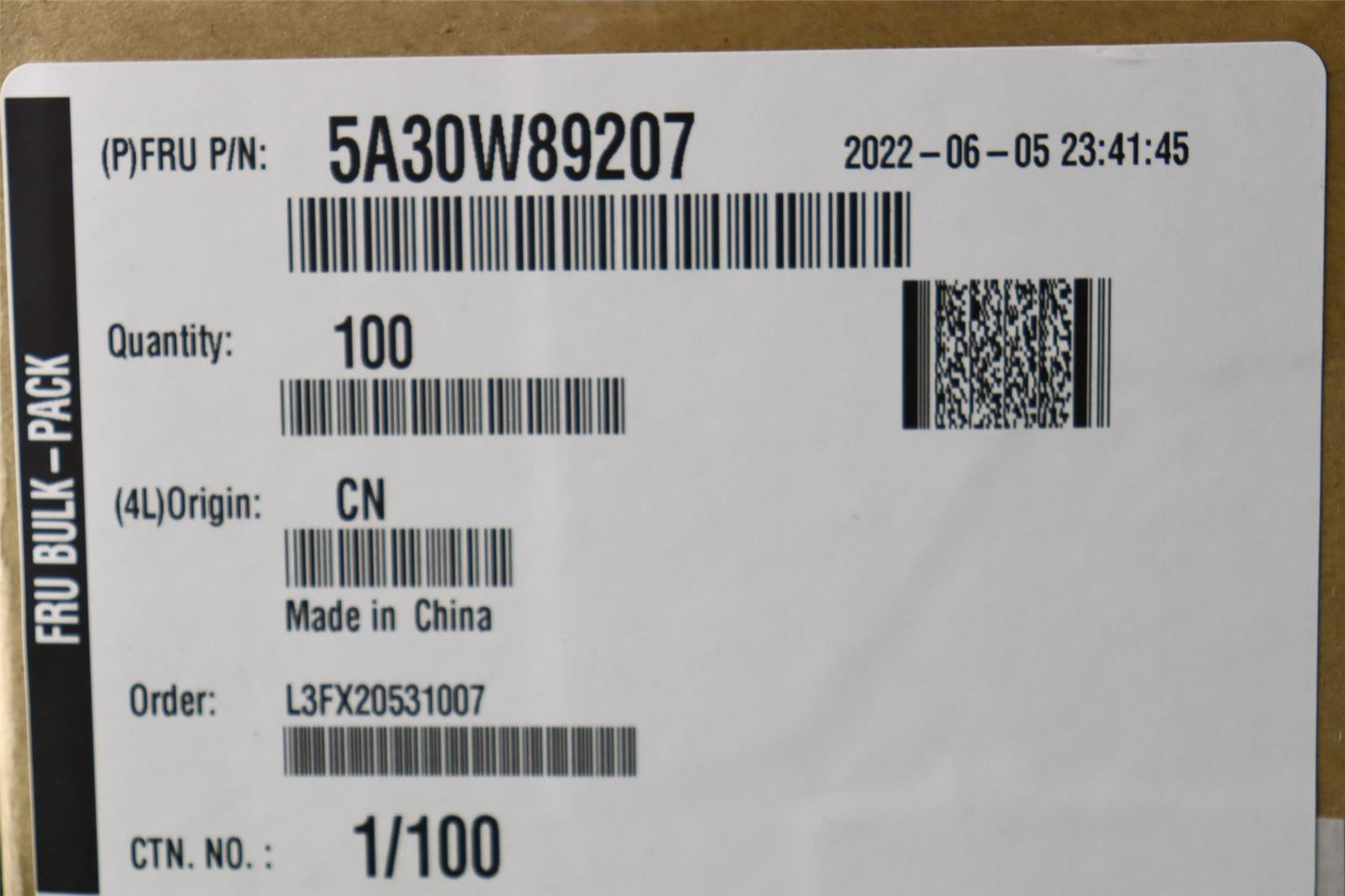 Lenovo Fru,210mm SMA RF Cable_HB 5A30W89207
