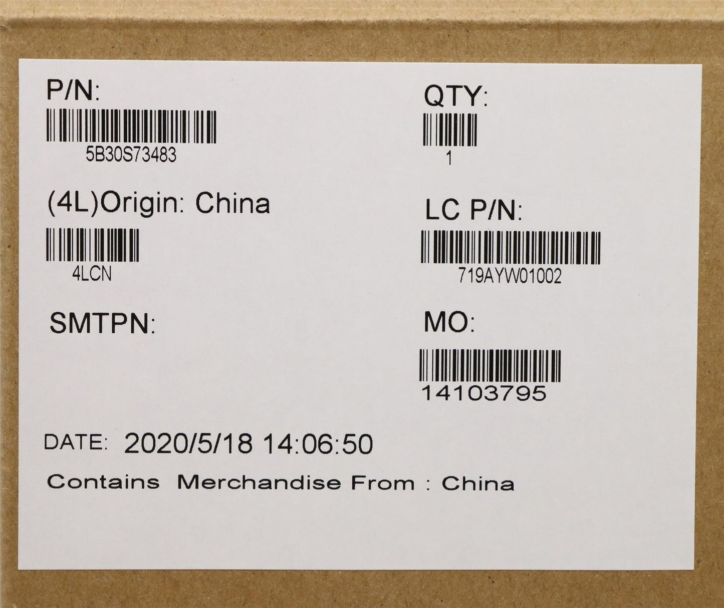 Lenovo FRU BEZEL B Cover Normal ASSY 5B30S73483