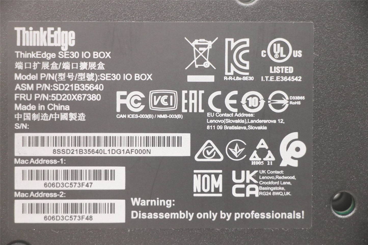 Lenovo Nano IoT IOBOX WT 5D20X67380
