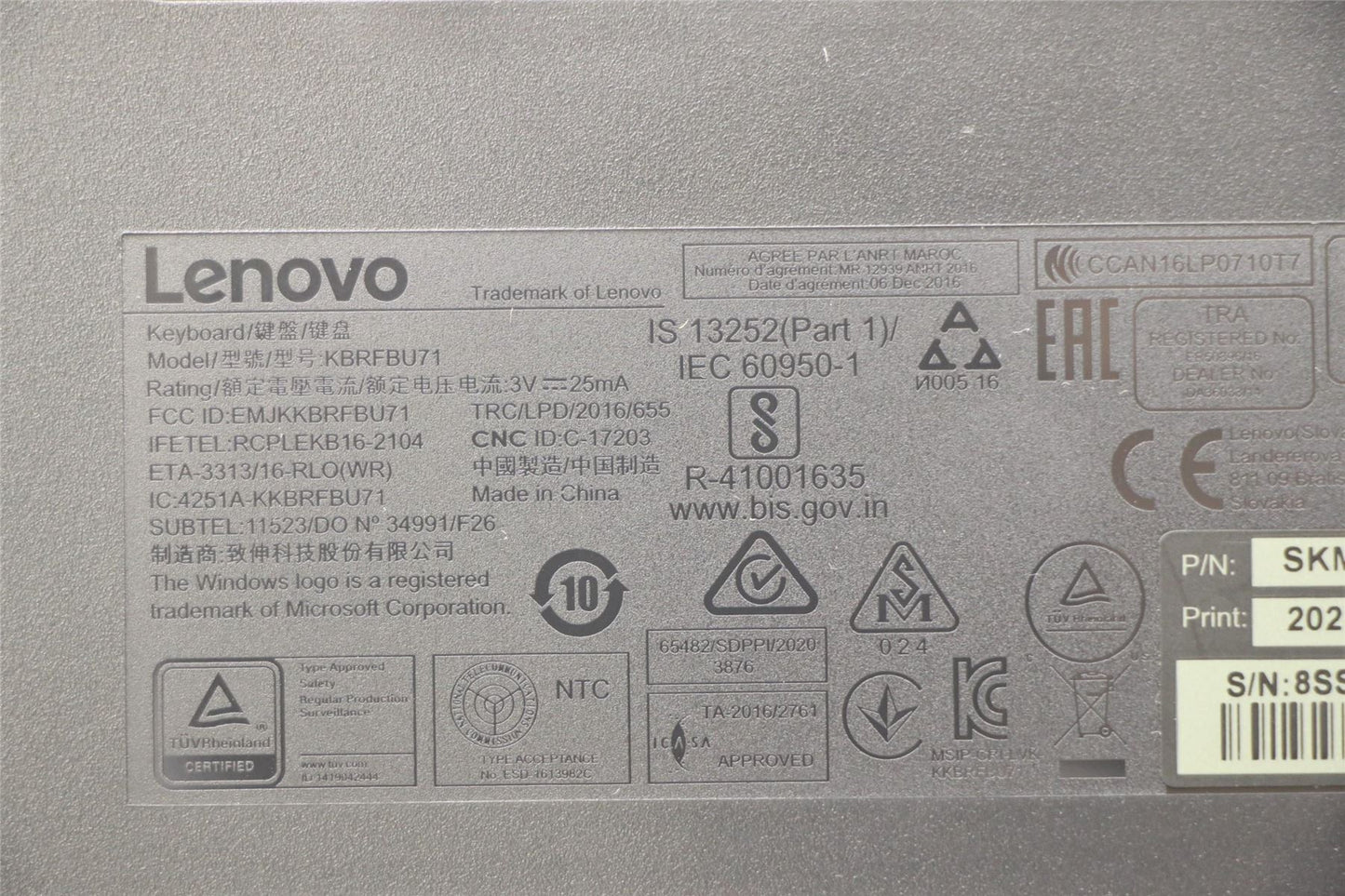 Lenovo IdeaCentre 3-27ITL6 3-24ADA6 3-27ALC6 Wireless Keyboard Mouse 5KM0U87583