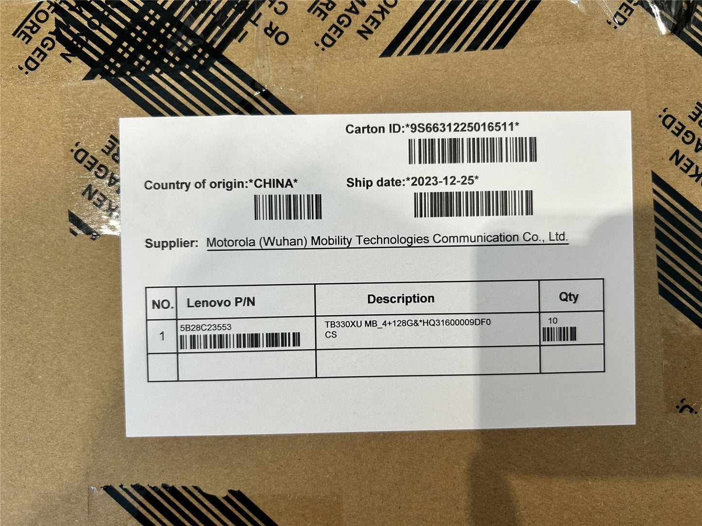Lenovo TB330XU MB_4+128G&*HQ31600009DF0 CS 5B28C23553