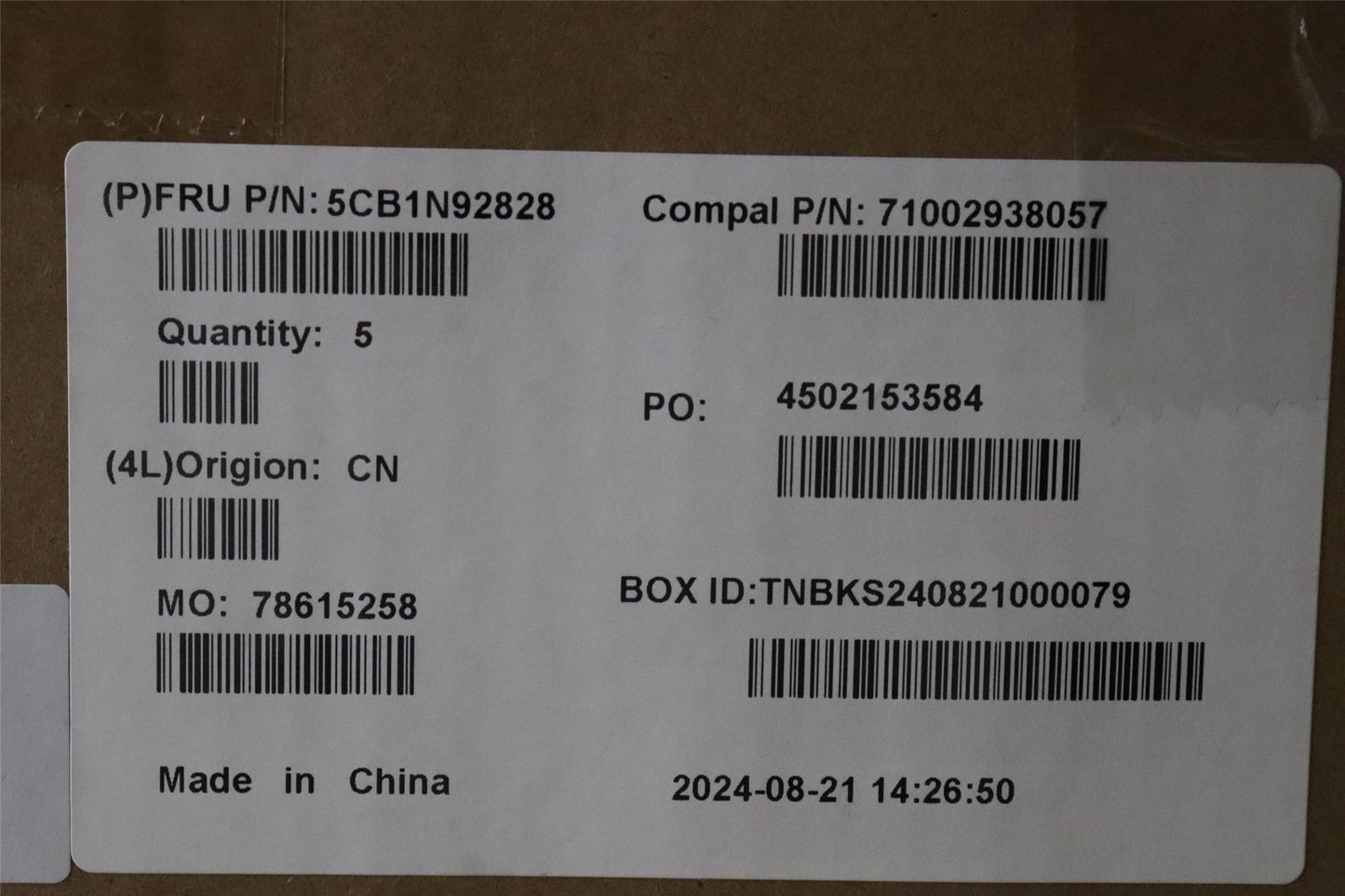 Lenovo UpperCase FRA C83FW FP CG NBL AL 5CB1N92828