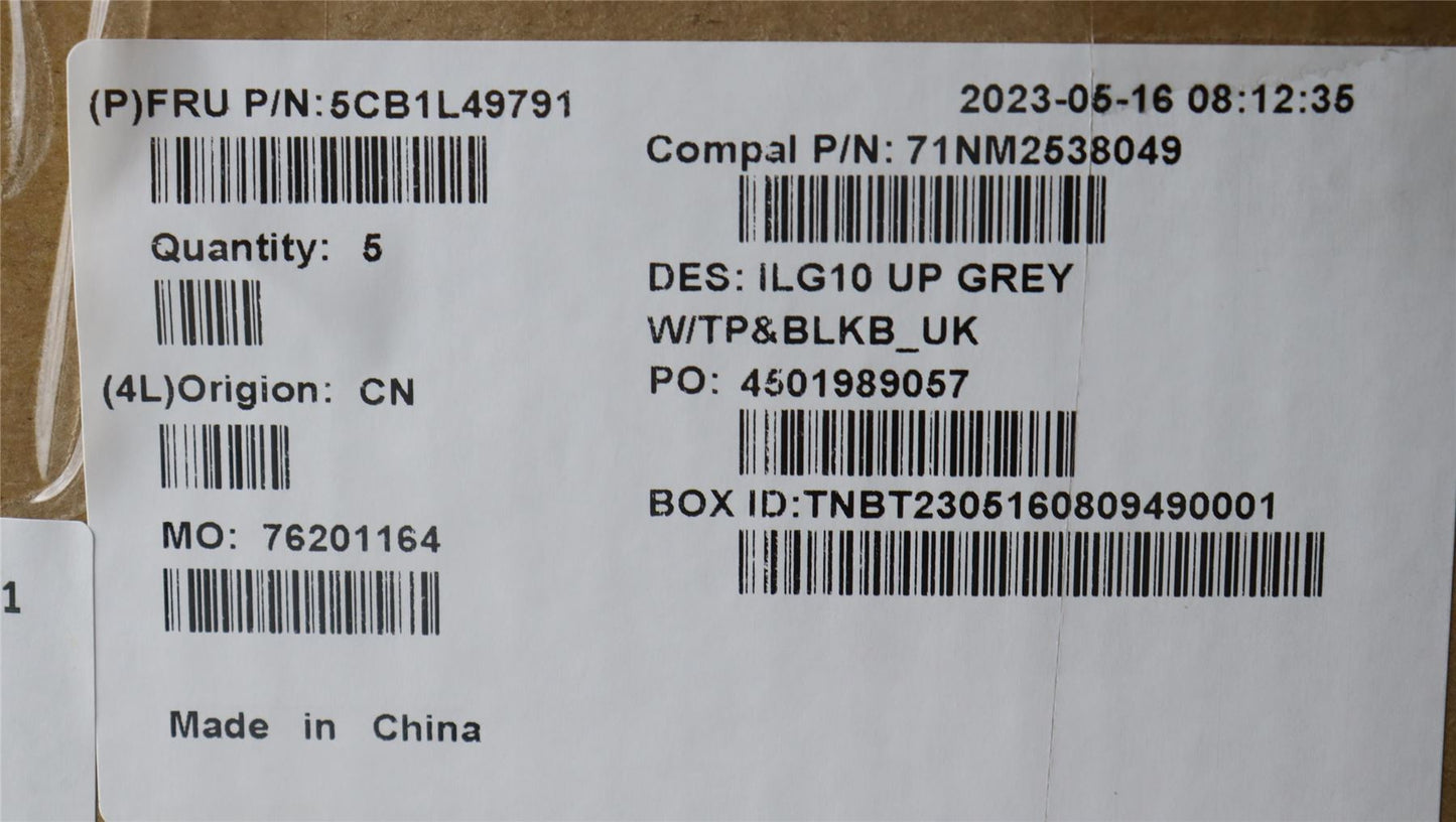 Lenovo Upper Case ASM_UKE C 82XV BL 5CB1L49791