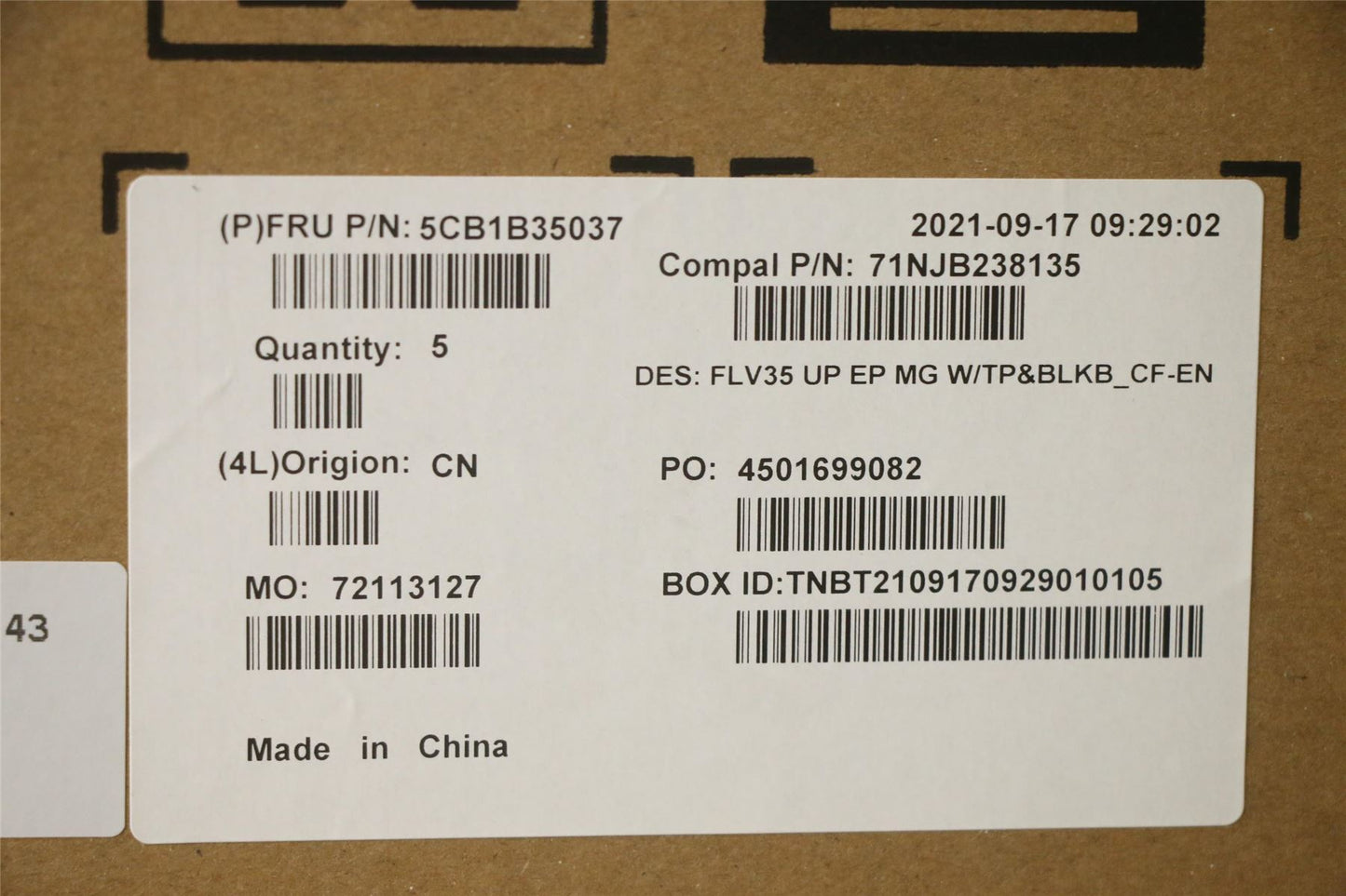 Lenovo UpperCaseASM_FRA/ENG C20VE EPMGBL 5CB1B35037