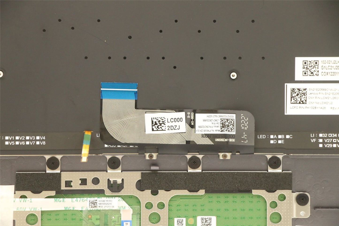 Lenovo Yoga 9 14IAP7 Keyboard Palmrest Top Cover German Grey 5CB1H23730
