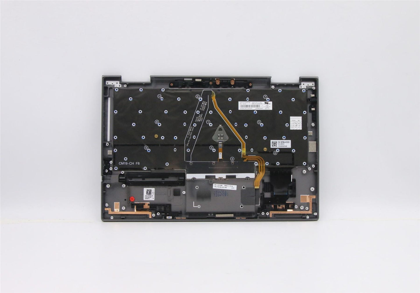 Lenovo Yoga X1 5th Keyboard Palmrest Top Cover Nordic Grey Backlit 5M10Z37186