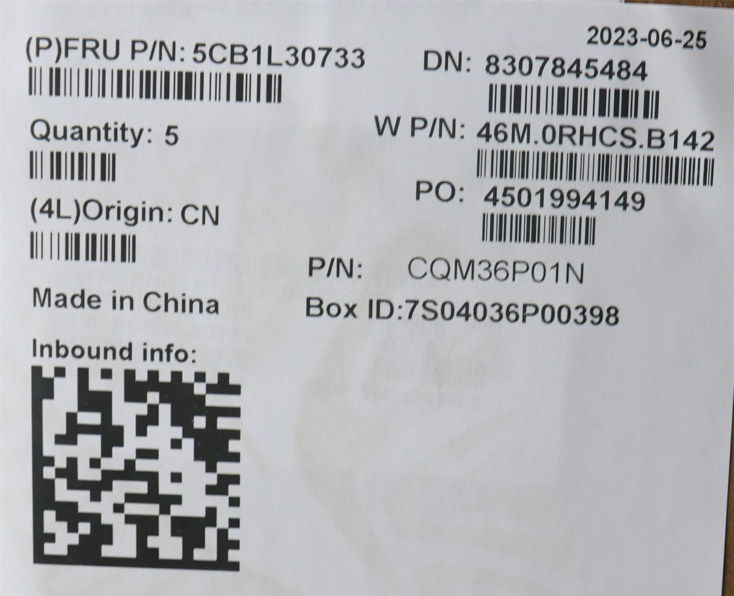 Lenovo Upper Case ASM_FRA W 82Y0 SB BL 5CB1L30733
