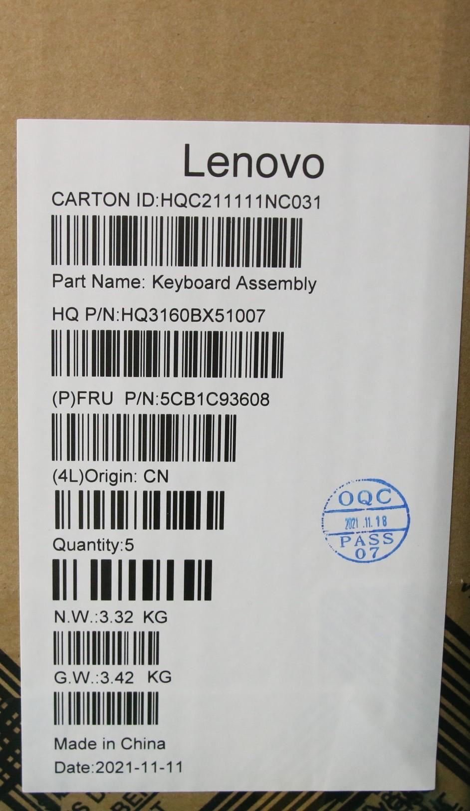 Lenovo ThinkBook G2 ITG Keyboard Palmrest Top Cover Greek Storm Grey 5CB1C93608
