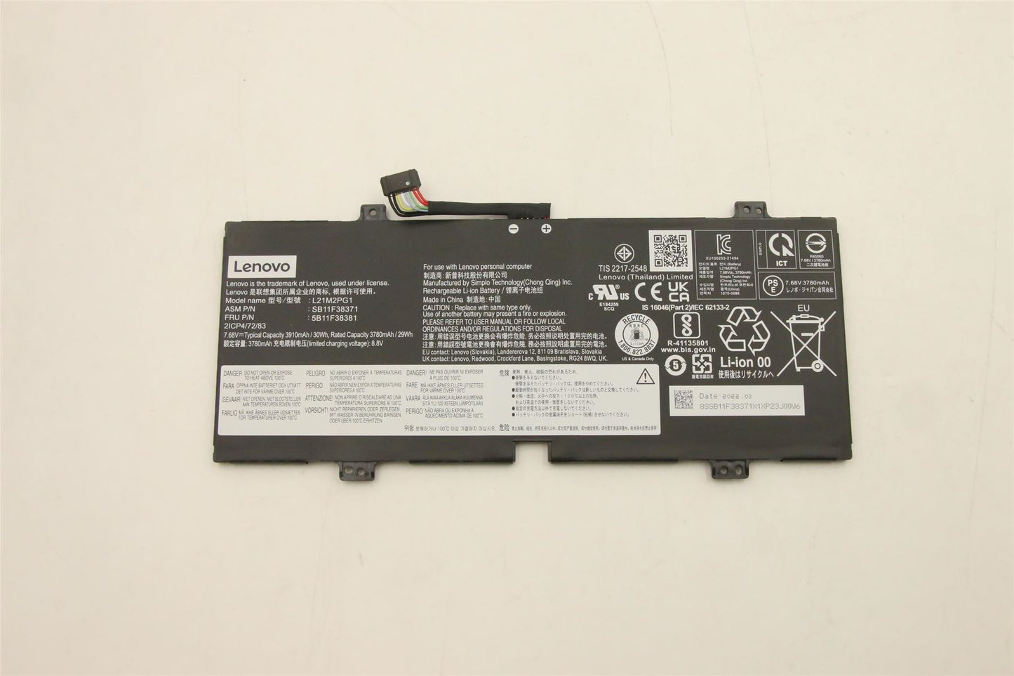 Lenovo 10w Battery 5B11F38381