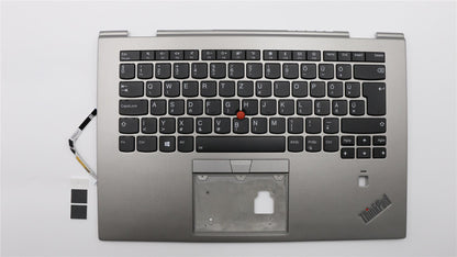 Lenovo Yoga X1 3rd Gen Keyboard Palmrest Top Cover Hungarian Silver 01LX956