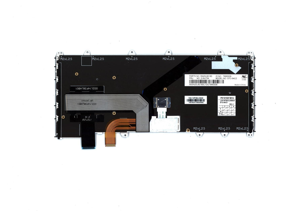 Genuine Lenovo ThinkPad Yoga 370 Keyboard Czech Silver Backlit 01EN435