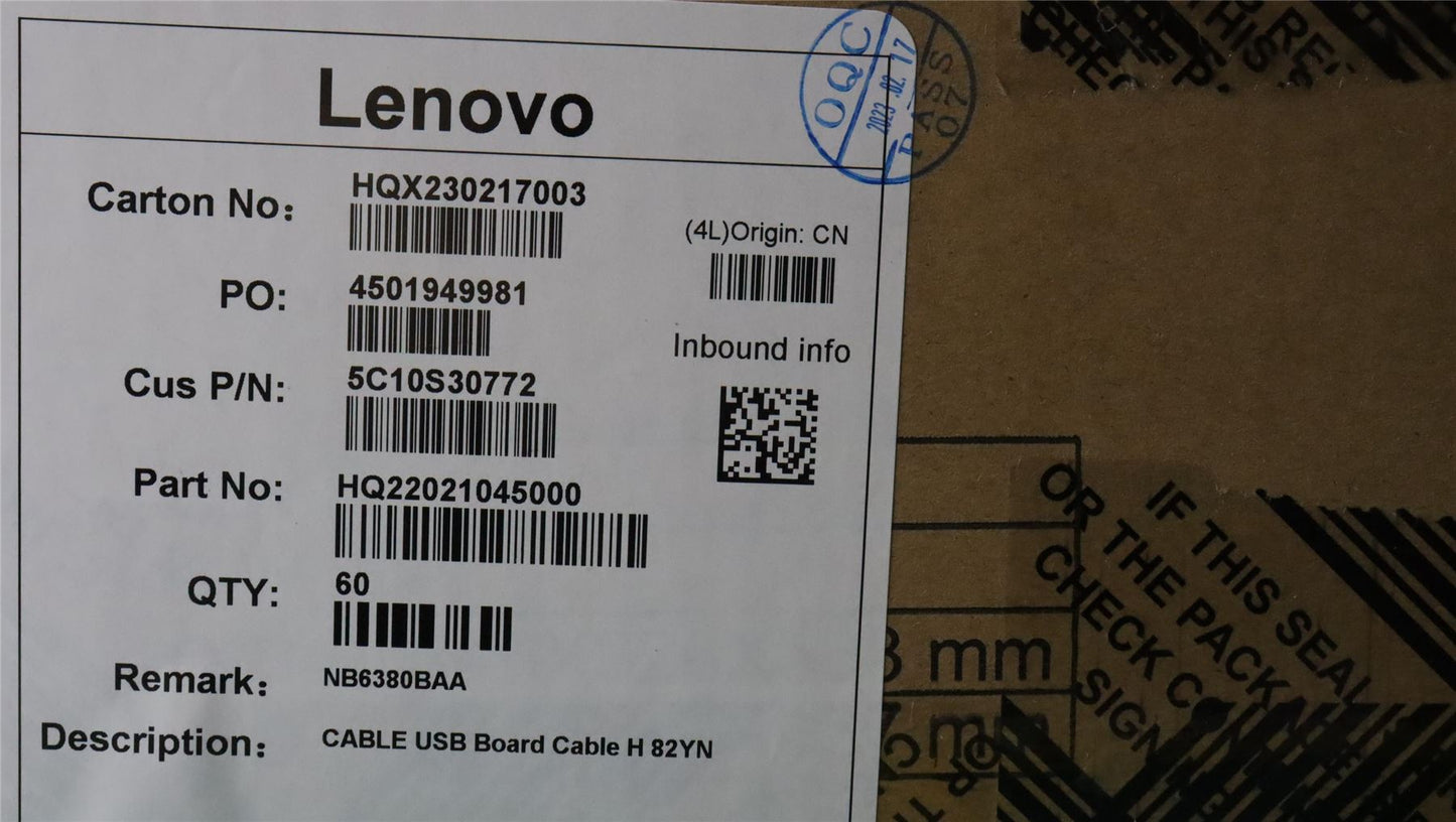 Lenovo USB Board Cable H 82YN 5C10S30772