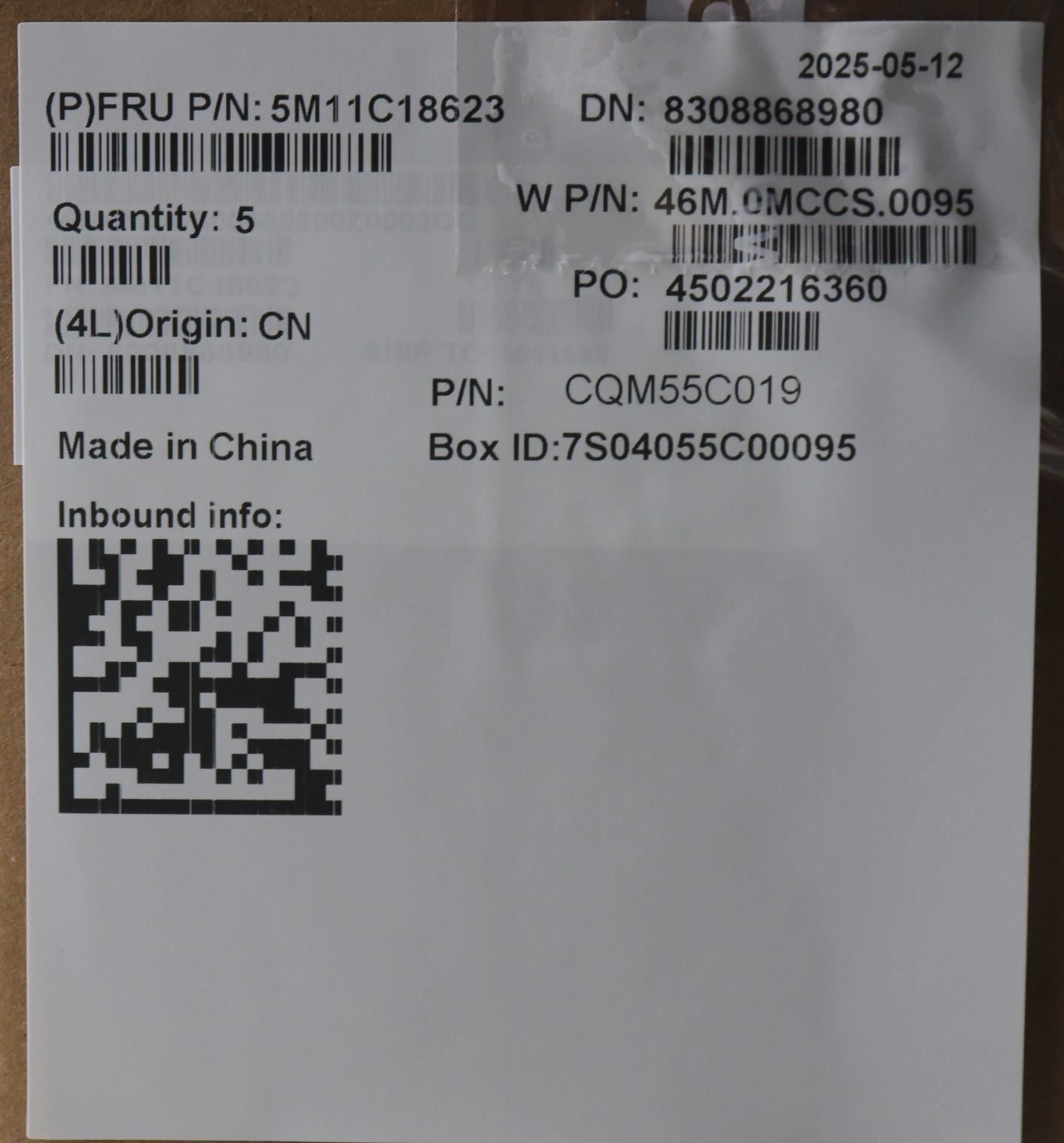 Lenovo WW C-Cvr+KOR KB ASM,CHY 5M11C18623