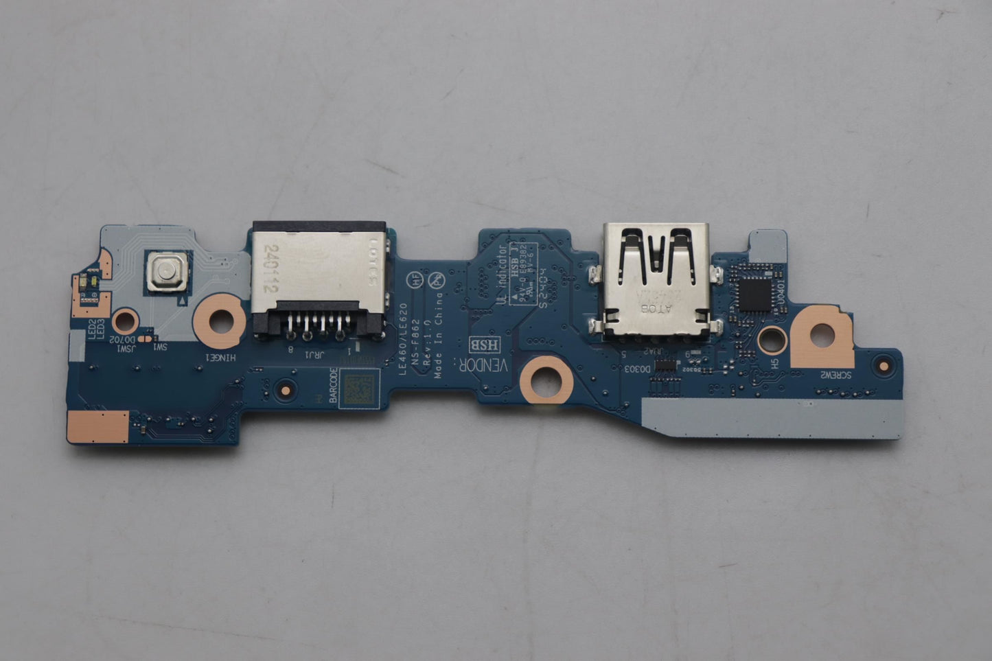Lenovo CARDPOP FRU PCBA IO/B NSF862 W/FPR VPRO Fingerprint FPR I/O Board 5C51J62788