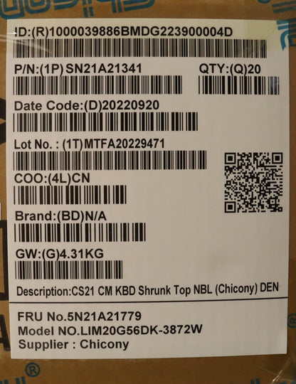 Lenovo ThinkPad X13 2 Keyboard Danish Black 5N21A21779