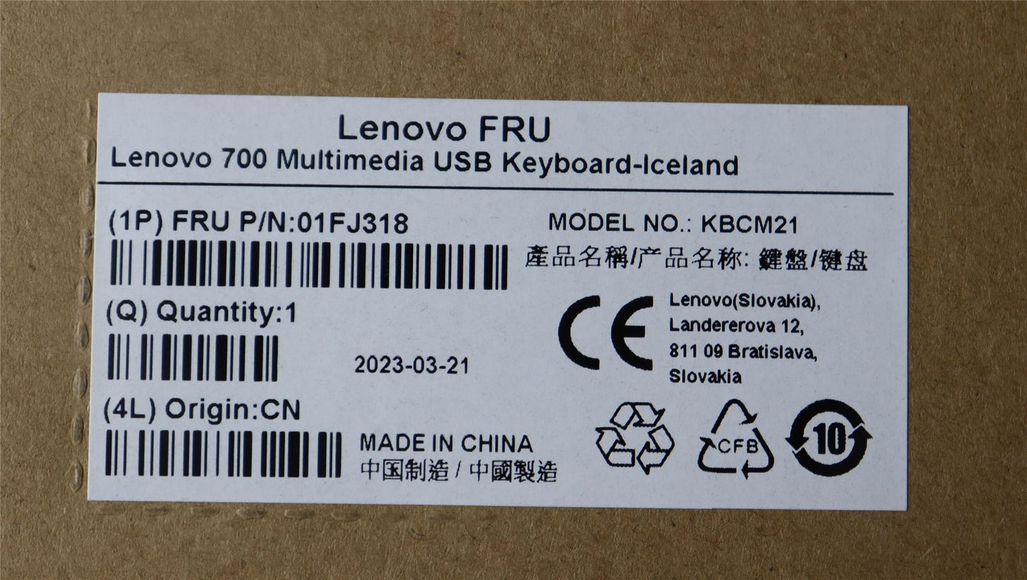 Lenovo KBD_BO 700 Multimedia Keyboard 01FJ318