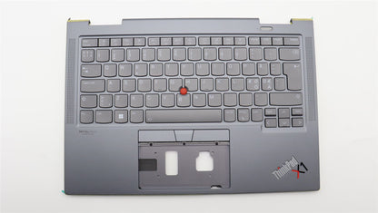Lenovo Yoga X1 6th Keyboard Palmrest Top Cover Norwegian Grey 5M11C41022