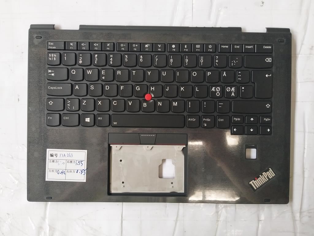 Lenovo Yoga X1 2nd Keyboard Palmrest Top Cover Nordic Black 01HY827