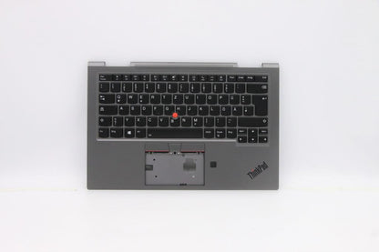Lenovo Yoga X1 5th Keyboard Palmrest Top Cover German Grey Backlit 5M10Z37164