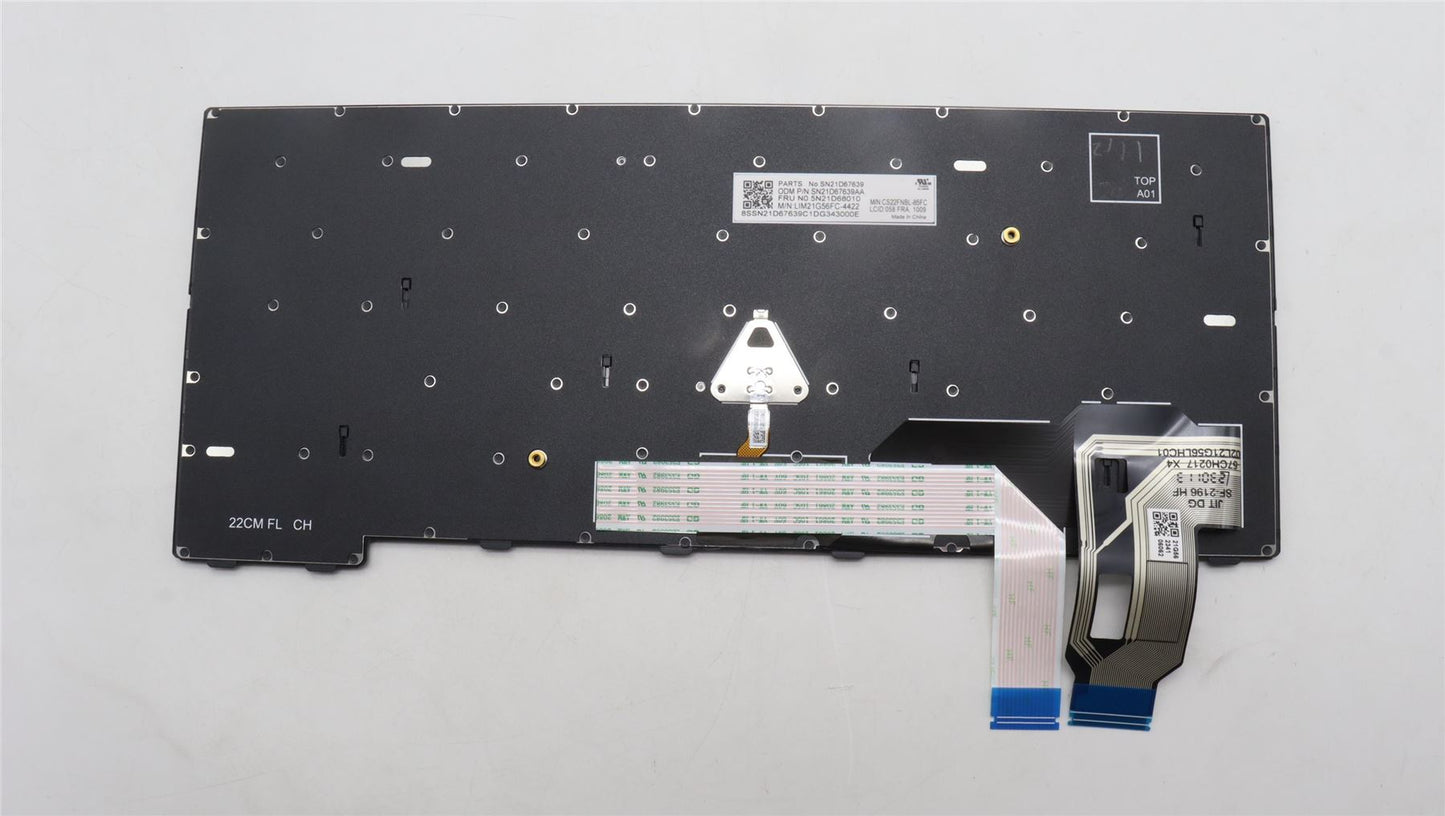 Lenovo ThinkPad P14s 4 L14 4 T14 4 Keyboard French Black 5N21D68273