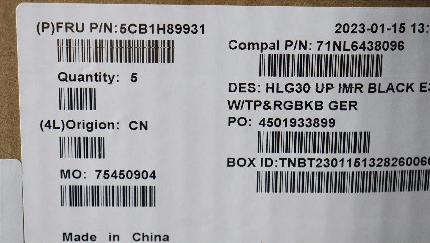 Lenovo UpperCaseASM_GER C82S9RGB E3 BLA 5CB1H89931