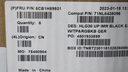 Lenovo UpperCaseASM_GER C82S9RGB E3 BLA 5CB1H89931