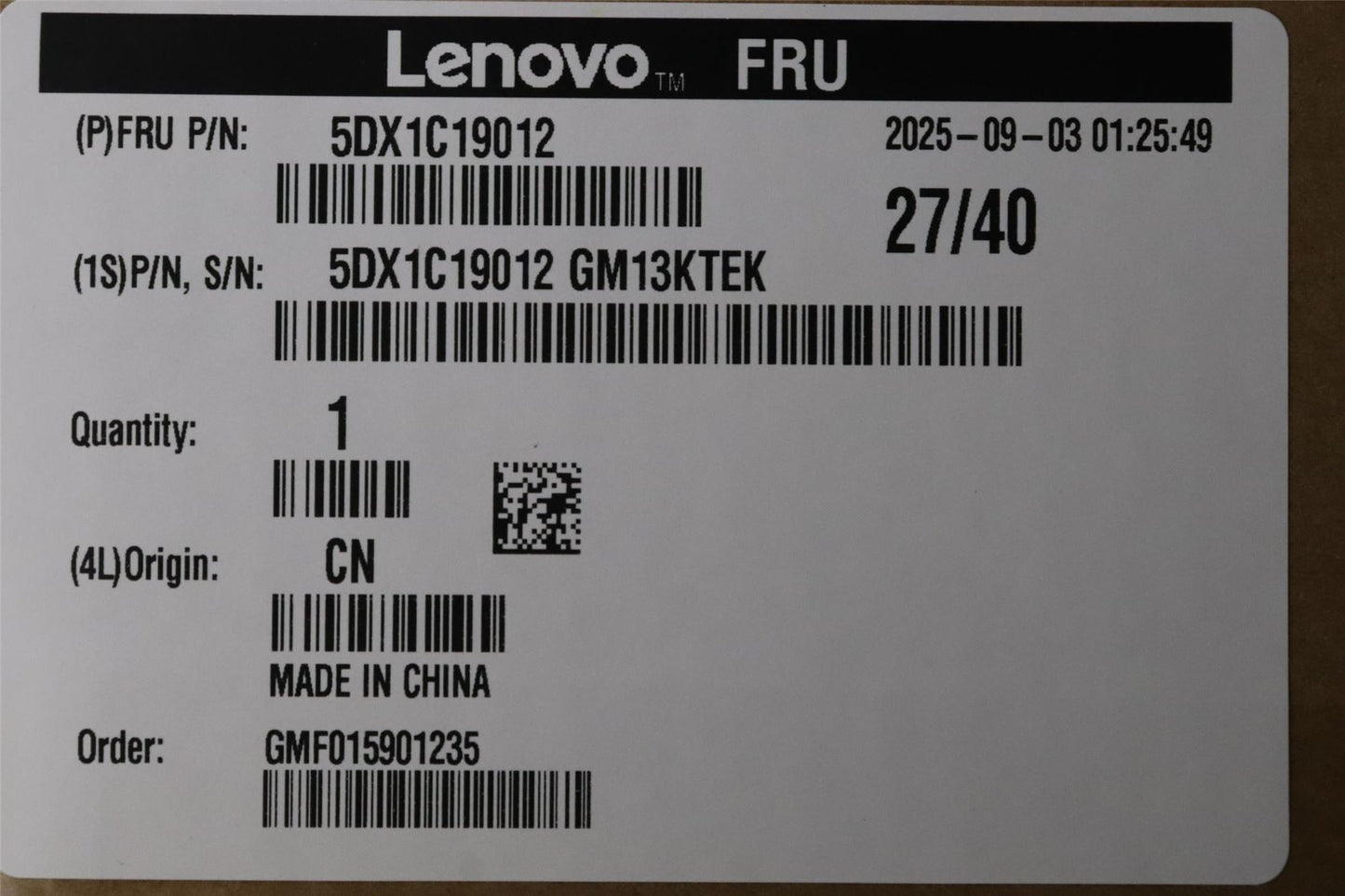 Lenovo OPT_DRIVE HL DUE1N 9.0 DVDROM WB EH 5DX1C19012