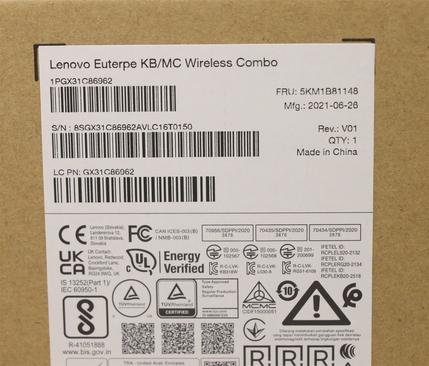 Lenovo KYB_MOUSE G-Tech Euterpe G/B RU_CY 5KM1B81148