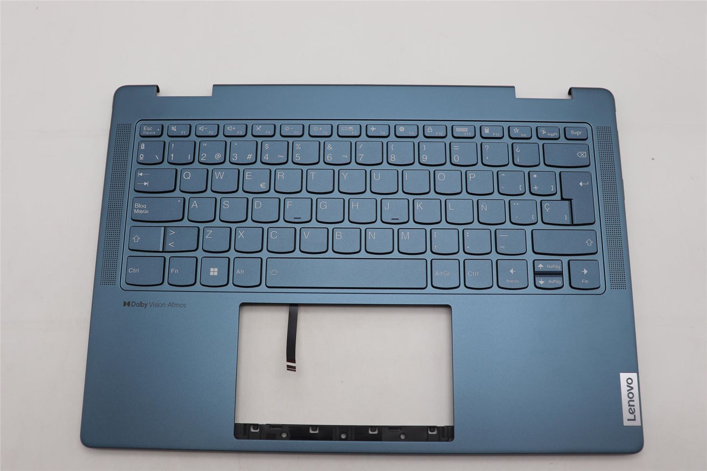Lenovo Yoga 7 14IRL8 Keyboard Palmrest Top Cover Spanish Tidal Teal 5CB1L40864