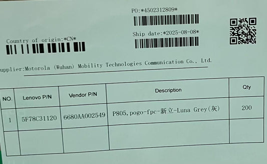 Lenovo TB710FU PG PIN_GR&*6680AA002549 CS Board 5F78C31120
