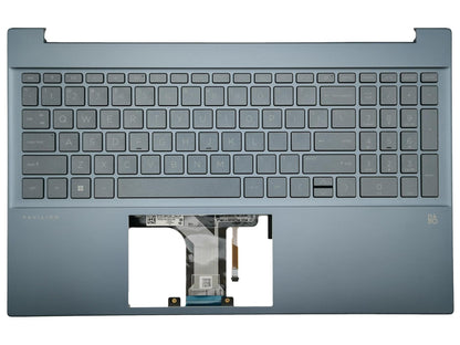 HP Pavilion 15-EG 15-EH Palmrest Cover Keyboard Dutch Grey Backlit M08920-B31