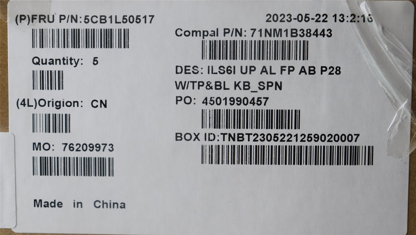 Lenovo UpCase_SPA C82XF FP AB BL ALDF 5CB1L50517