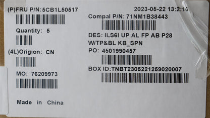 Lenovo UpCase_SPA C82XF FP AB BL ALDF 5CB1L50517