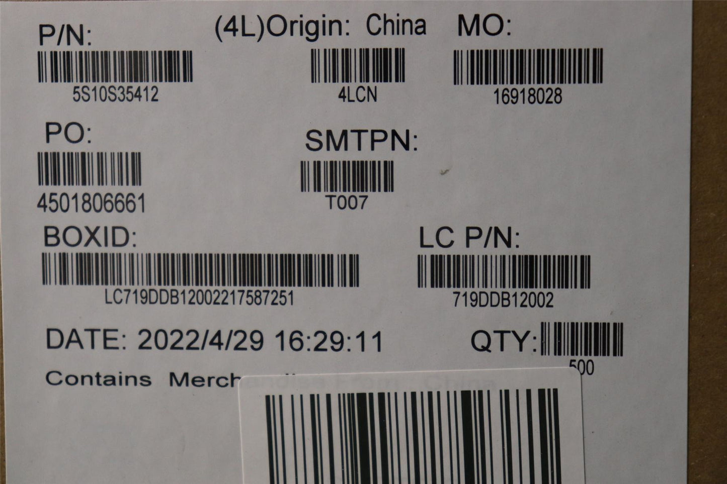 Lenovo ScrewL82QE2.0D7.5LK3.5D0.3TNL*SB 5S10S35516