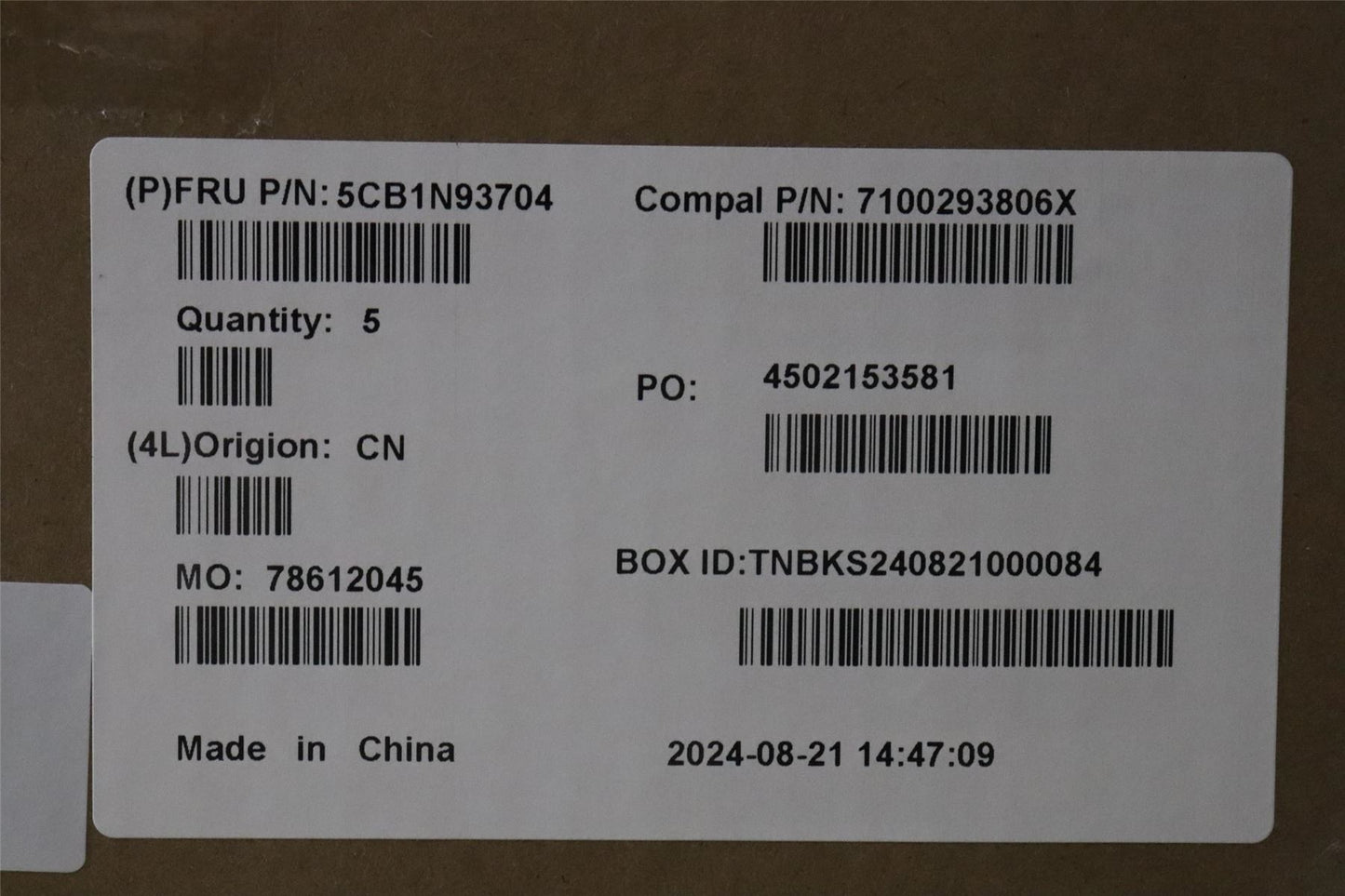 Lenovo UpperCase FRA C83FW FP AB NBL AL 5CB1N93704