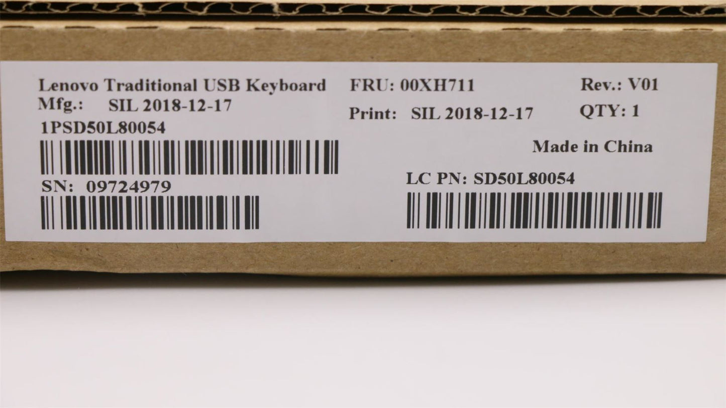 Lenovo ThinkStation P410 P510 P710 P910 P720 USB Wired Keyboard Black 00XH711