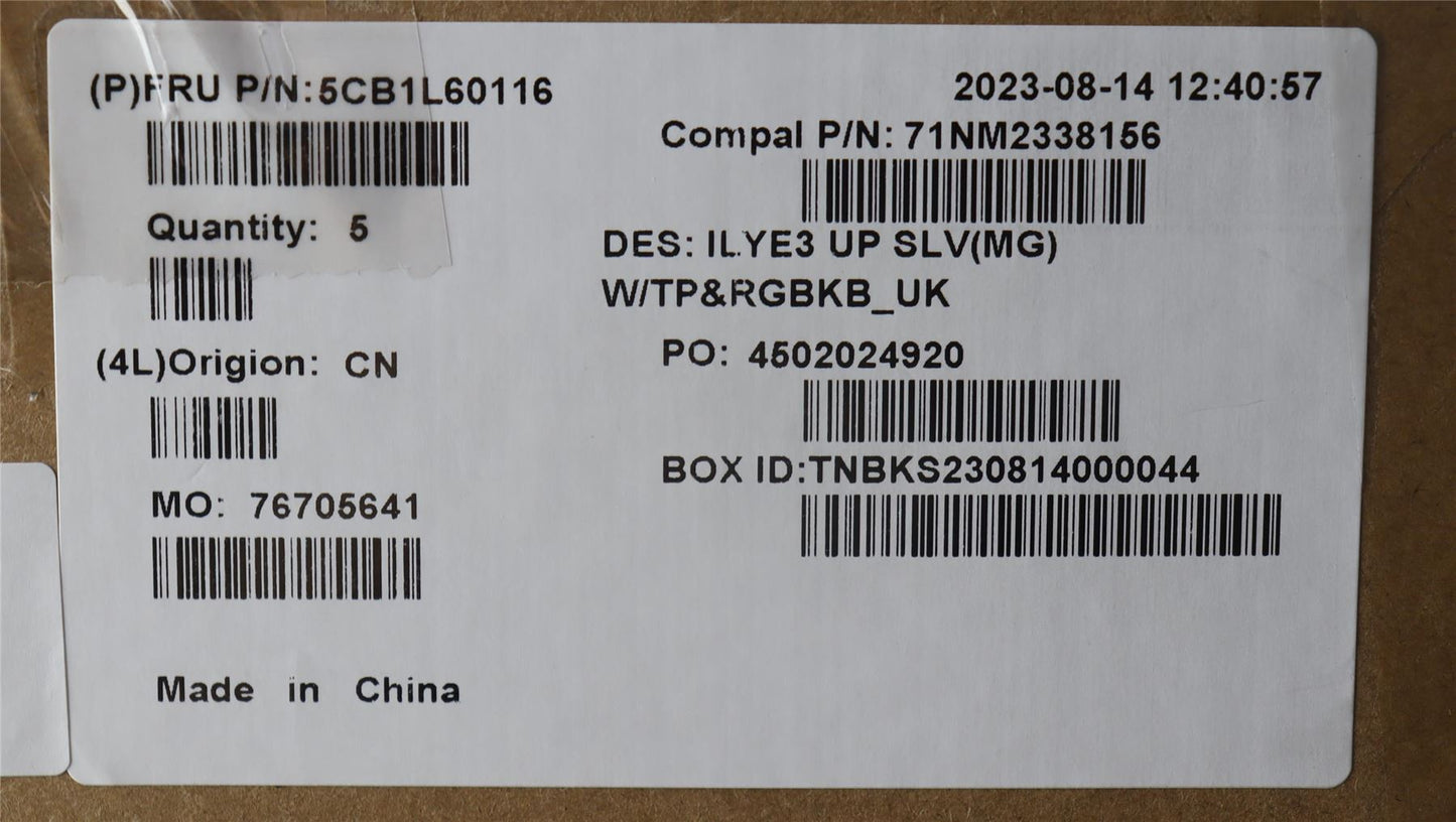 Lenovo Upper Case ASM_UKE C 82YA MGRGB 5CB1L60116
