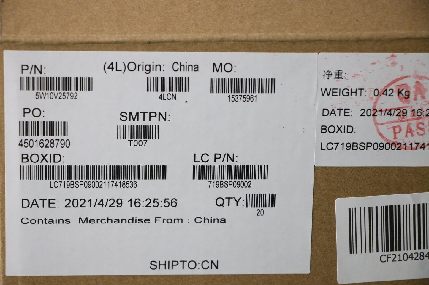 Lenovo WIRELESS Wireless,CMB,IN,9260 NVM2 WT M.2 Board 5W10V25792