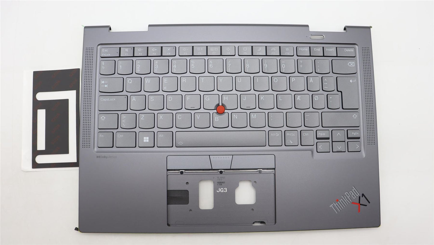 Lenovo ThinkPad X1 8th Gen Keyboard Palmrest Top Cover Danish Grey 5M11H62237