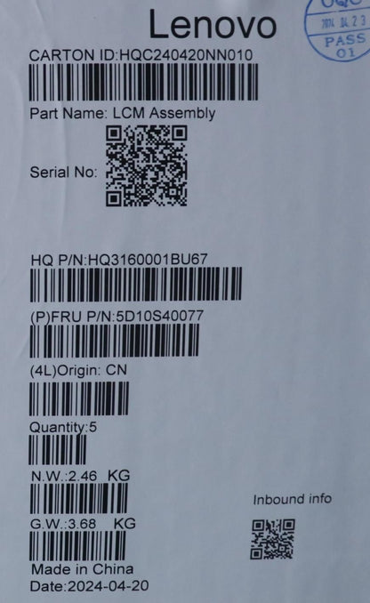 Lenovo LCD MODULE H 83DT GL400N FHD CB 5D10S40077