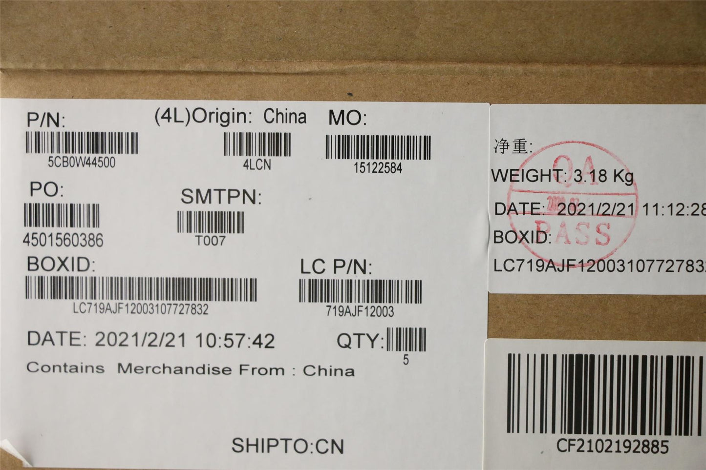 Lenovo Upper Case ASM_LA L81YAIGTEXD 5CB0W44500