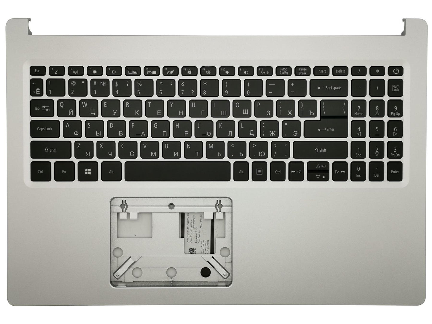 Acer Aspire A515-54 A515-54G Palmrest Cover Keyboard Russian Silver 6B.HDGN7.044