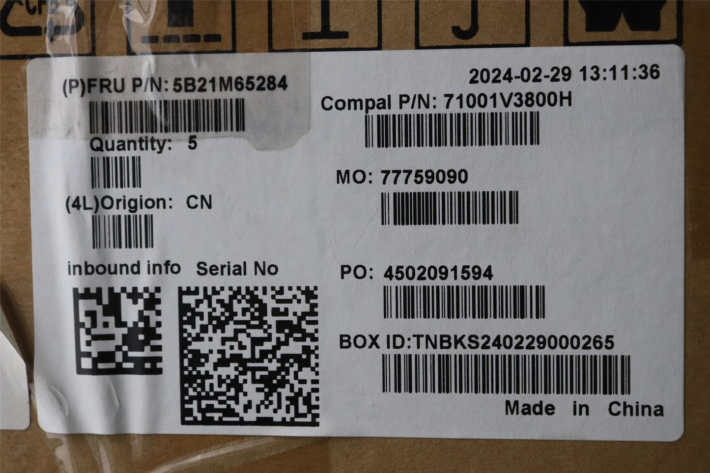 Lenovo C83DDNOKR7HPTHS16G O FIR WT RM 5B21M65284