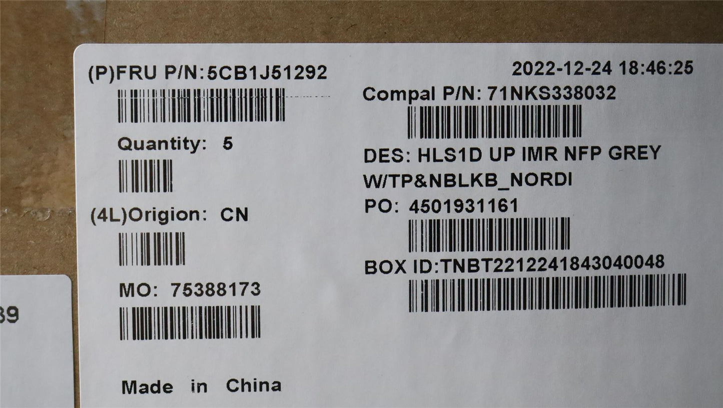 Lenovo COVER UpperCaseASM_NORDIC C82VG NFP CG 5CB1J51292