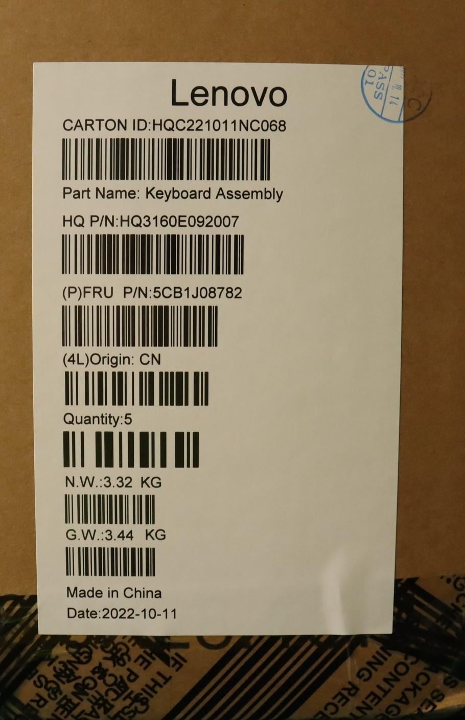 Lenovo IdeaPad 5 16ARH7 Palmrest Cover Touchpad Keyboard Belgian 5CB1J08782