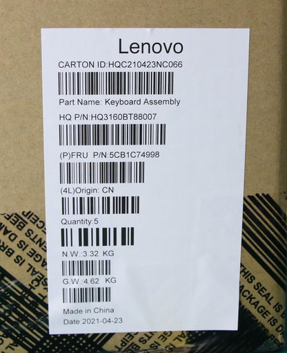 Lenovo IdeaPad 5 16ACH6 Palmrest Touchpad Cover Keyboard Belgian Grey 5CB1C74998