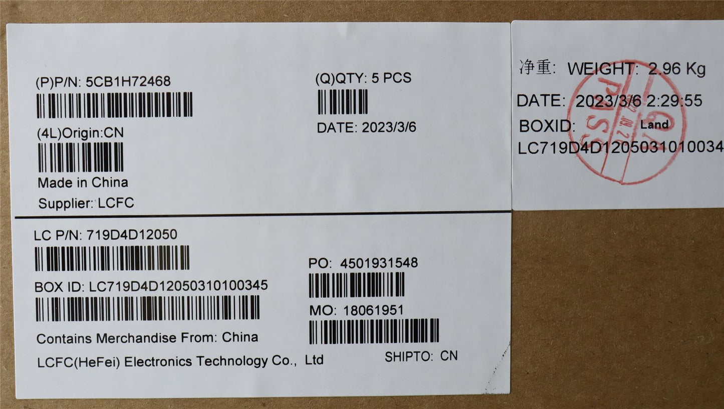 Lenovo Upper Case ASM_SPA L82RM AB_FP_BL 5CB1H72468