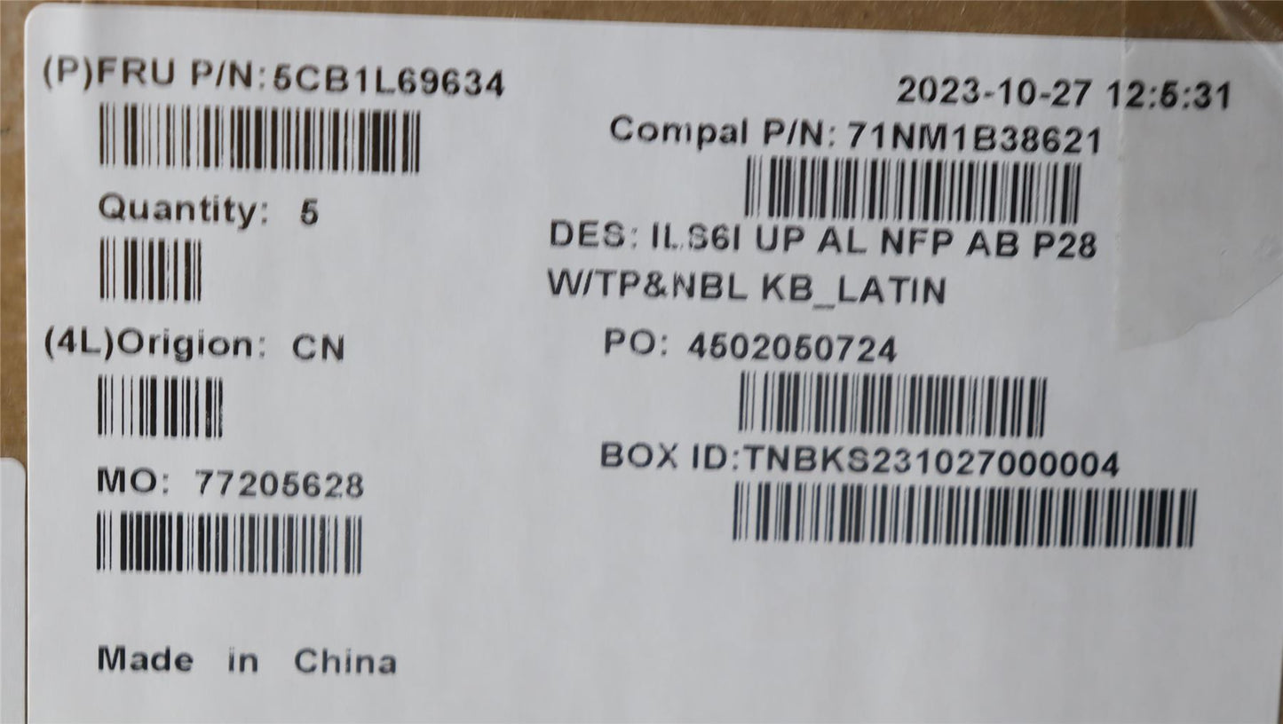 Lenovo UpCase_LA SPA C82XF NFPAB NBL ALDF 5CB1L69634