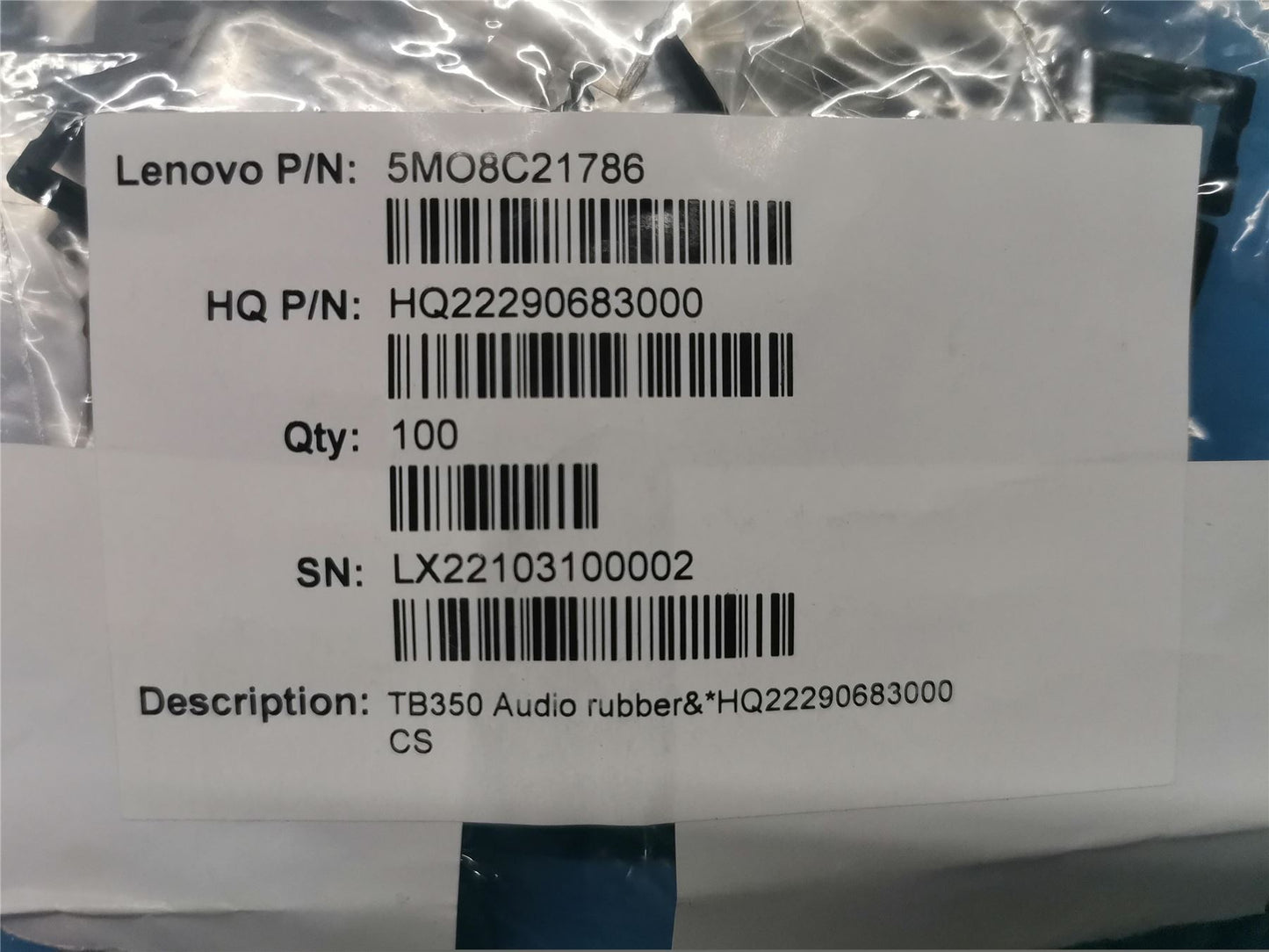 Lenovo TB350 Audio rubber&*HQ22290683000 CS 5MO8C21786